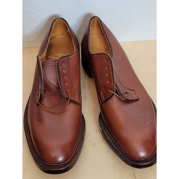 Vintage Golf Shoes England 50s 60s Brown Leather Gold Bond Sears Roebuck main image 10